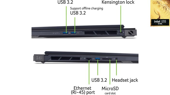 Ноутбук Acer Predator Helios 18 PH18-73 18" WQXGA IPS, Intel U9-275HX, 64GB, F2TB, NVD5080-16, Lin, чорний