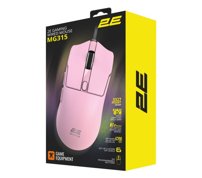 Миша 2E GAMING MG315, USB-A, рожевий