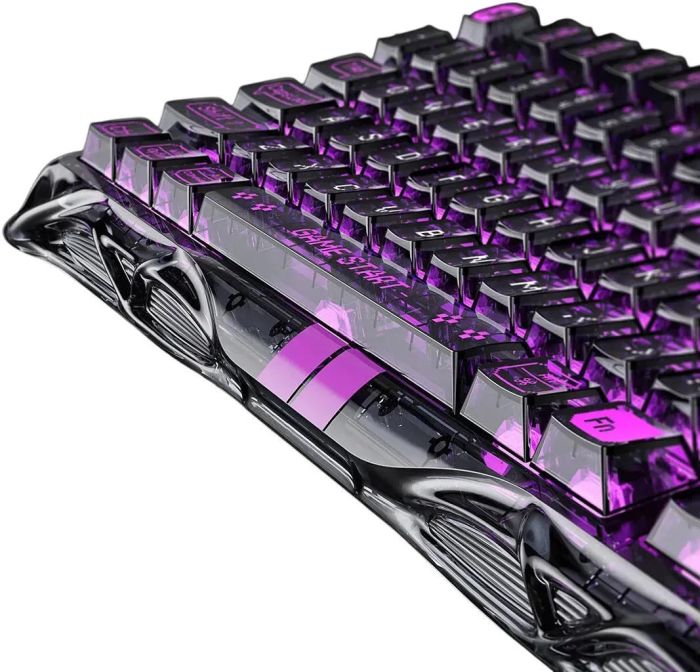 Клавіатура магнітна GravaStar Mercury V75 Lite 75keys, Blackcore, USB-A, Transparent Black