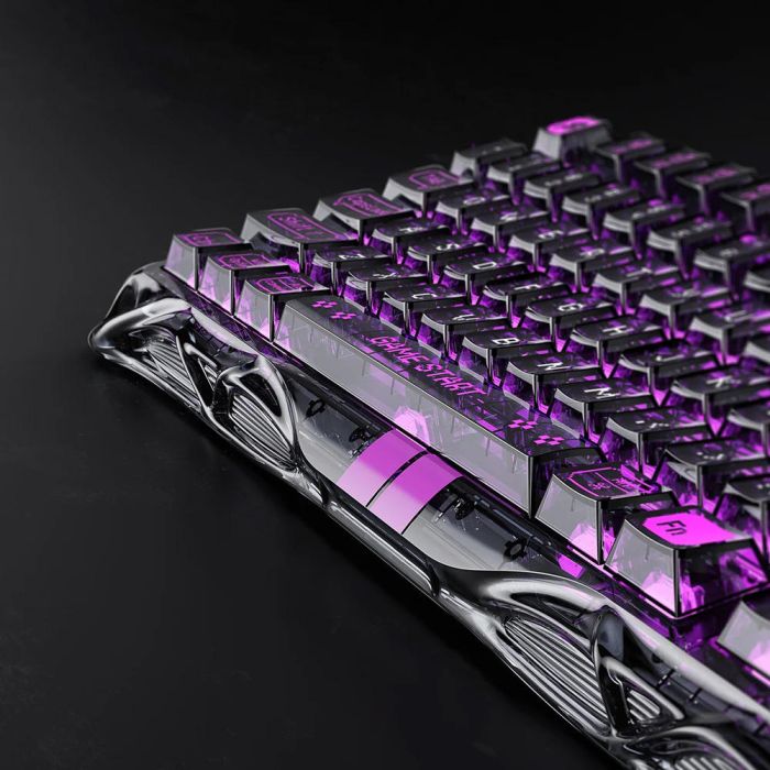 Клавіатура магнітна GravaStar Mercury V75 Lite 75keys, Blackcore, USB-A, Transparent Black
