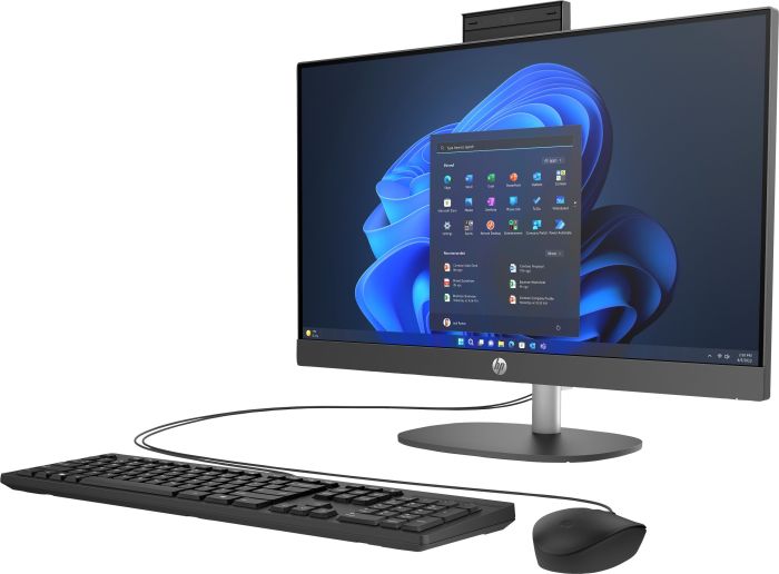 Комп'ютер персональний моноблок HP 240-G10 23.8" FHD IPS AG, Intel U5-125U, 8GB, F512GB, UMA, WiFi, кл+м, DOS, чорний