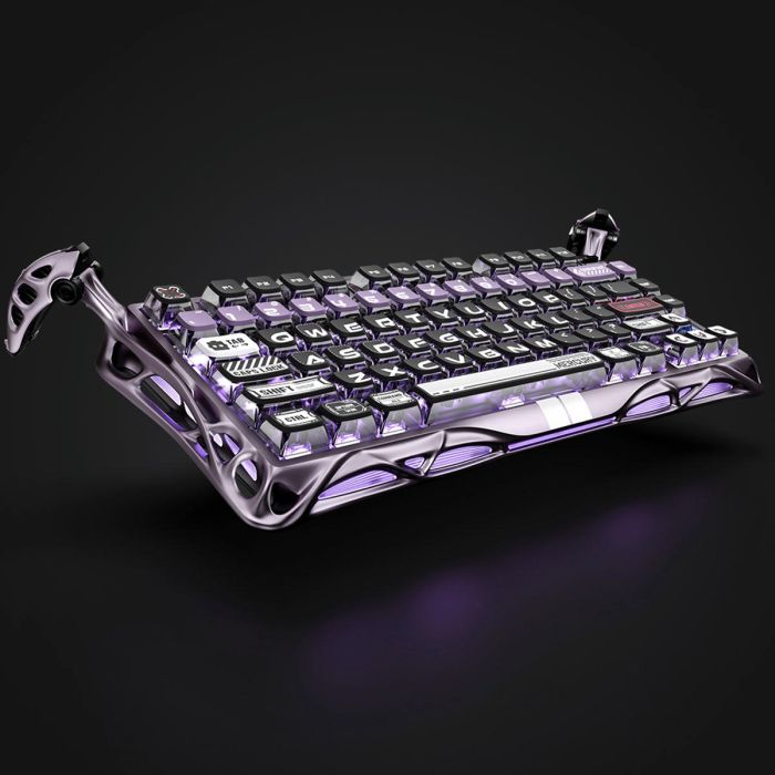 Клавіатура магнітна GravaStar Mercury V75 Pro 80keys, GravaStar x Gateron Jade Gaming, USB-A, 8k, RGB, Iron Purple