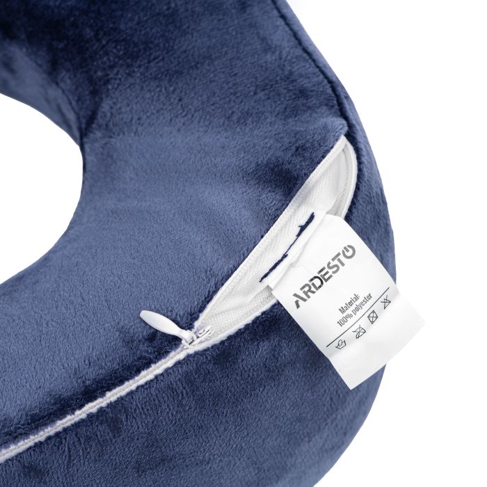 Подушка ортопедическая ARDESTO Sleepwell Travel 27х24х14см, для шеи, пена мемори, синий