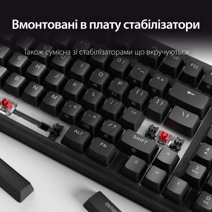 HyperX Alloy keyboard Origins 2 1800 103key, Red, USB-A, Hot-Swap, EN/UA, RGB, black