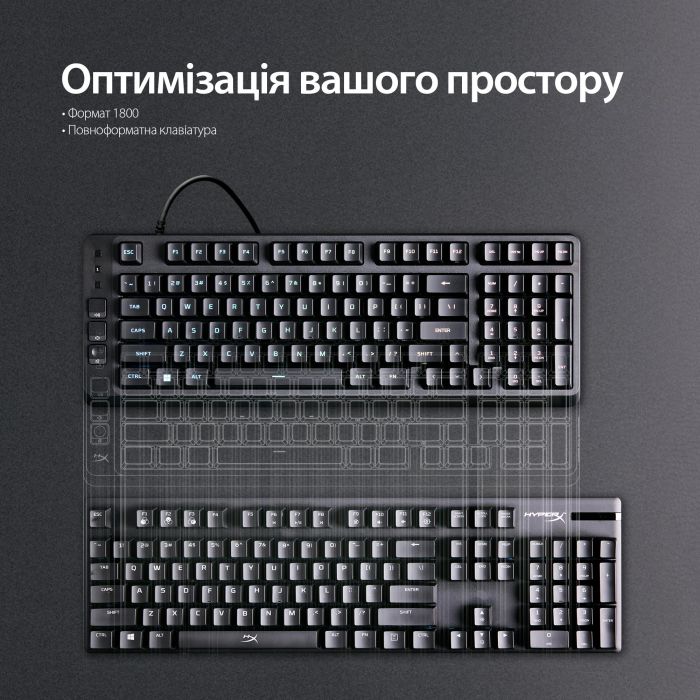 HyperX Alloy keyboard Origins EVE 1800 99key, Red, USB-A, EN/UA, RGB, black