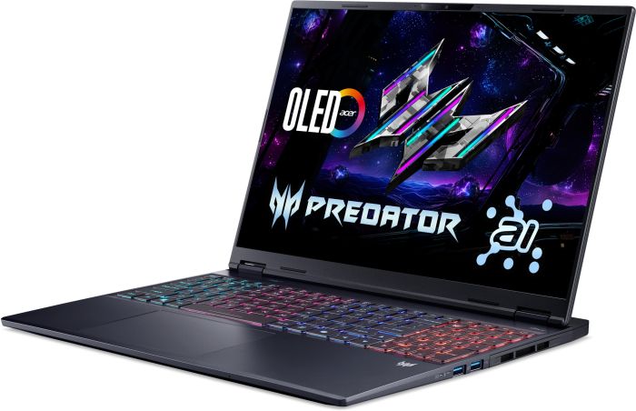 Ноутбук Acer Predator Helios Neo 16S PHN16S-I51 16" OLED, Intel U9-386H, 64GB, F2TB, NVD5060-8, Lin, черный