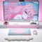 Mechanical keyboard GravaStar Mercury K1 Lite 80keys, GravaStar x BSUN Grey, BT/WL/USB, Lumen Rose