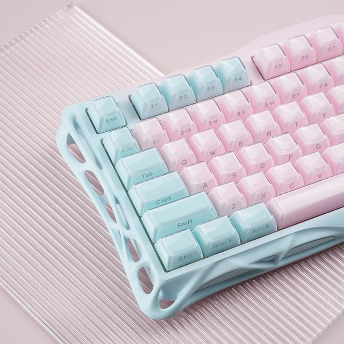 Mechanical keyboard GravaStar Mercury K1 Lite 80keys, GravaStar x BSUN Grey, BT/WL/USB, Lumen Rose