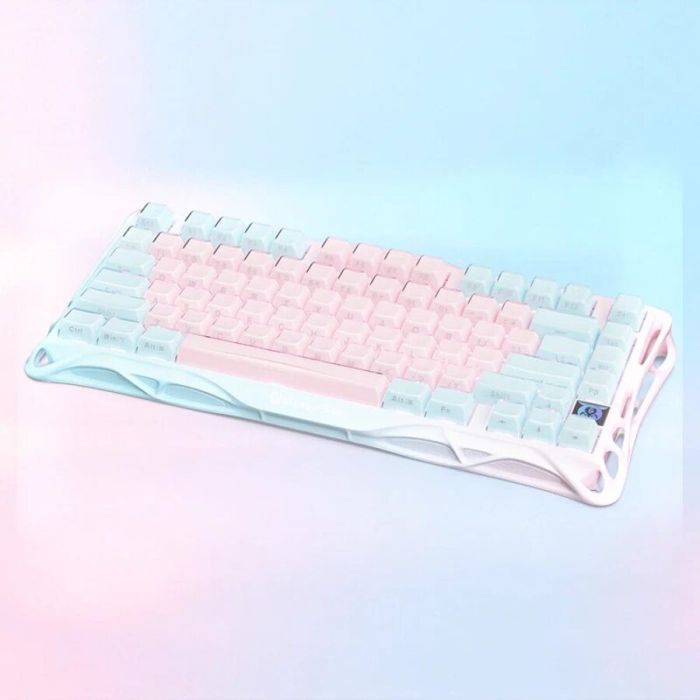 Mechanical keyboard GravaStar Mercury K1 Lite 80keys, GravaStar x BSUN Grey, BT/WL/USB, Lumen Rose