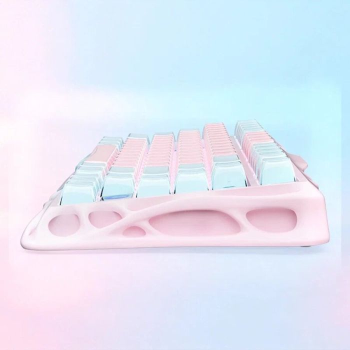 Mechanical keyboard GravaStar Mercury K1 Lite 80keys, GravaStar x BSUN Grey, BT/WL/USB, Lumen Rose