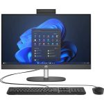 Комп'ютер персональний моноблок HP 240-G10 23.8" FHD IPS AG, Intel U5-125U, 16GB, F512GB, UMA, WiFi, кл+м, 3р, DOS, чорний