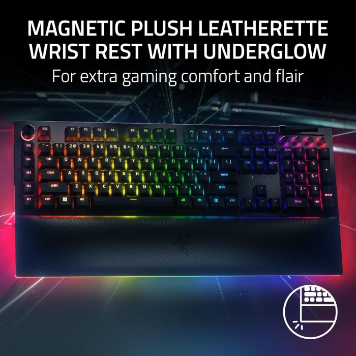 Razer Keyboard mechanical BlackWidow V4 Pro 104key Yellow Switch, USB-A, EN, RGB, black