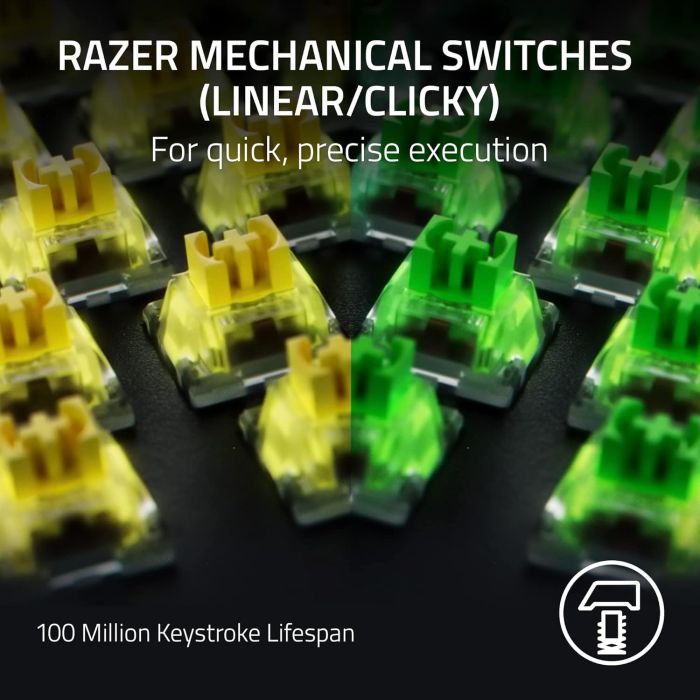 Razer Keyboard mechanical BlackWidow V4 Pro 104key Yellow Switch, USB-A, EN, RGB, black