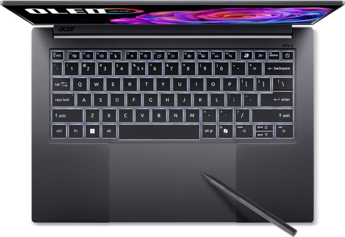 Ноутбук Acer Swift X 14 SFX14-73G 14.5" 2.8K OLED Touch, Intel U9-285H, 32GB, F1TB, NVD5070-8, Win11, сірий