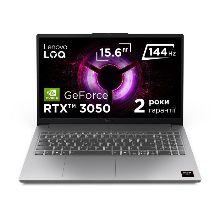 Ноутбук Lenovo LOQ-15ARP10E 15.6" FHD IPS AG, AMD R7-170, 16GB, F512GB, NVD3050-6, DOS, серый