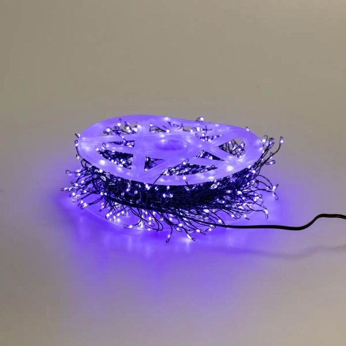 Гірлянда нитка хвойна лапа 30 метрів  640 led зелений дріт синя D1750BL