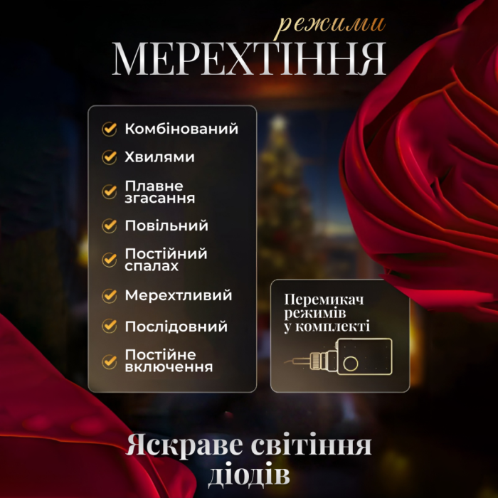 Електрична гірлянда Зірка штора 3 метри на вікно для фотозон жовта WYF11Y