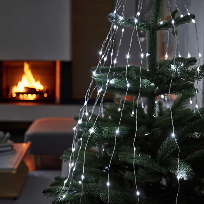 Гірлянда Кінський хвіст 3 м 20 ліній на 600 led лампочок на мідному дроті від мережі Білий 1733015W