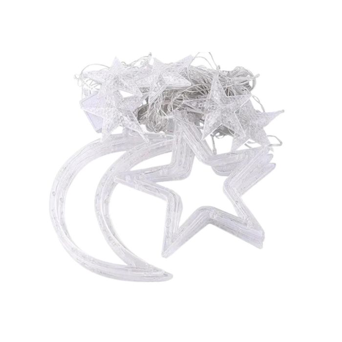 Гірлянда світлодіодна штора GarlandoPro зірка і місяць 108LED 3х0,9 м гірлянда зірка Синій 1733058BL