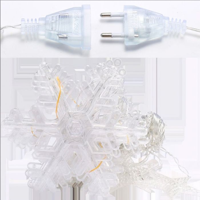 Гірлянда світлодіодна штора GarlandoPro сніжинка і зірка 12 фігур ED 3х1м гірлянда зірка 1733061ML