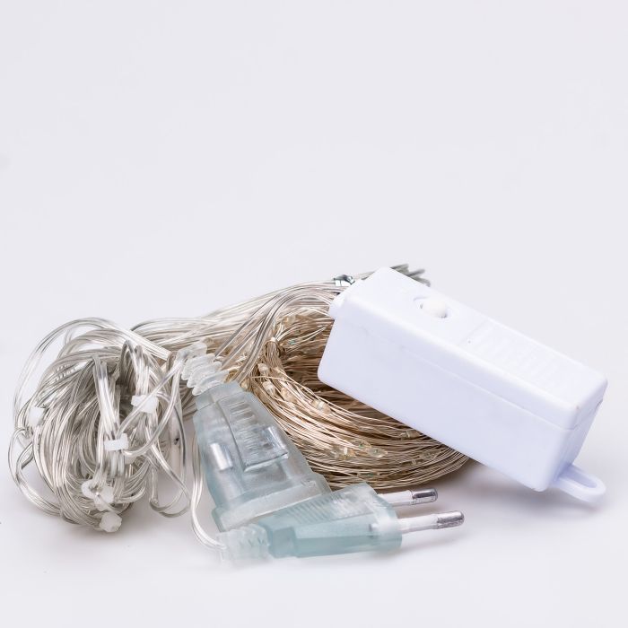 Гірлянда штора світлодіодна GarlandoPro Роса 200LED 3х2м 10 ліній 8 режимів гірлянда крапля роси 173301ML