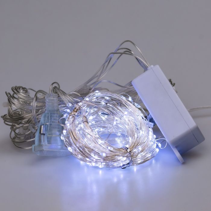 Гірлянда штора світлодіодна GarlandoPro Роса 200LED 3х2м 10 ліній 8 режимів гірлянда крапля роси Білий 173303W