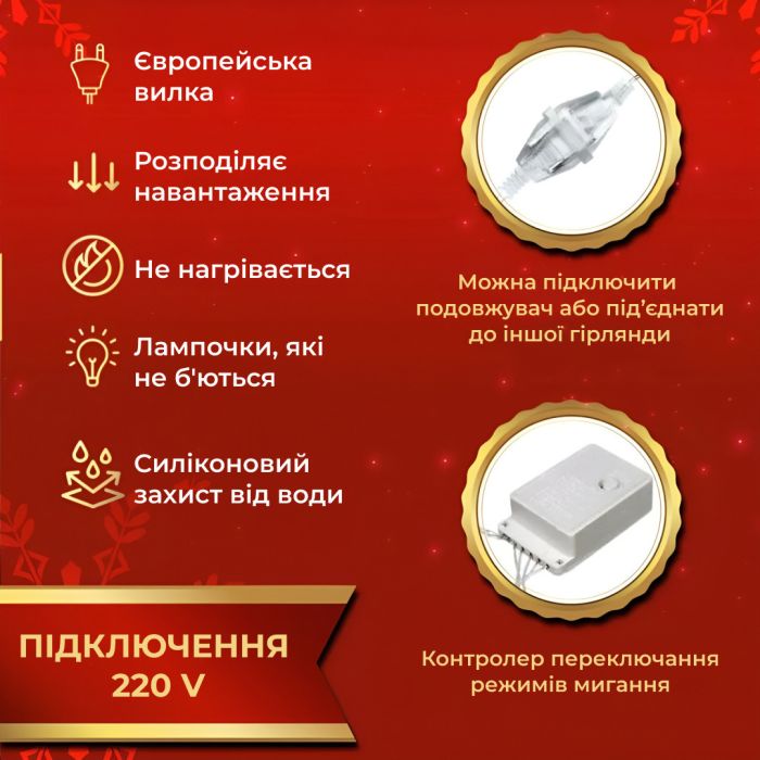 Гірлянда світлодіодна GarlandoPro 270 LED Водоcпад 3х3 м 10 ліній 8 режимів Жовтий 1733052Y