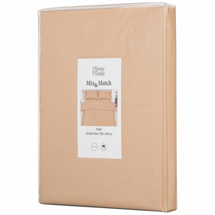 Flat sheet ARDESTO Mix&Match 180x240cm, 100% cotton, sateen, beige
