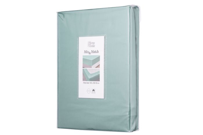 Fitted sheet ARDESTO Mix&Match 180x200+30cm, 100% cotton, sateen, green