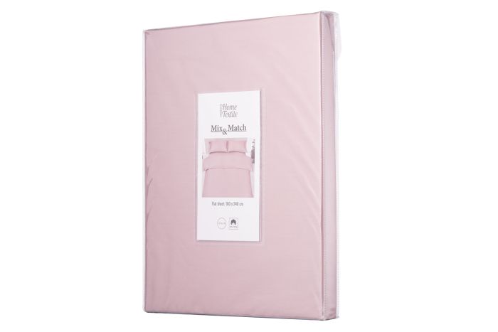 Flat sheet ARDESTO Mix&Match 180x240cm, 100% cotton, sateen, light pink