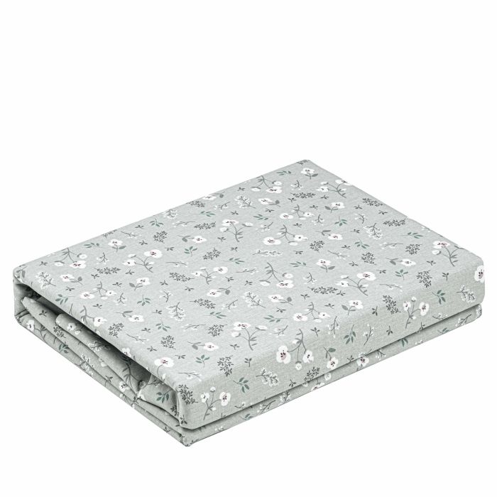 Bedding set ARDESTO 1.5 Gloria, sateen, small flowers, grey, duvet cover160x220cm, bed sheet 160x220cm, pillowcases (2) 50x70cm, 100% cotton
