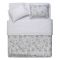 Bedding set ARDESTO 2.0 Gloria, sateen, wildflowers, light grey, duvet cover 200x220cm, bed sheet 230x240cm, pillowcases (2) 50x70cm, 100% cotton