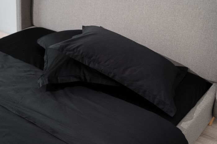 Bedding set ARDESTO 2.0 Mix&Match Premium, sateen, duvet cover 200x220cm, bed sheet 240х260cm, pillowcases (2) 50x70cm, 100% cotton, black