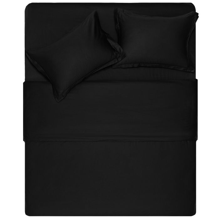 Fitted sheet ARDESTO Mix&Match Premium 180x200+30cm, 100% cotton, sateen, black