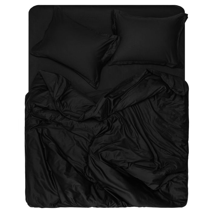 Pillowcase ARDESTO Mix&Match Premium, 50x70+5cm, 100% cotton, sateen, black