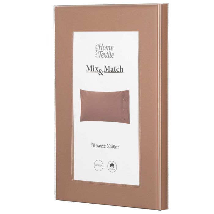 Pillowcase ARDESTO Mix&Match 50x70cm, 100% cotton, sateen, brown