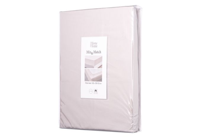 Fitted sheet ARDESTO Mix&Match 180x200+30cm, 100% cotton, sateen, ivory