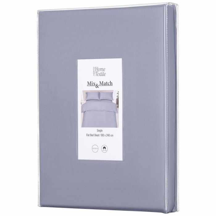 Flat sheet ARDESTO Mix&Match 180x240cm, 100% cotton, sateen, gray