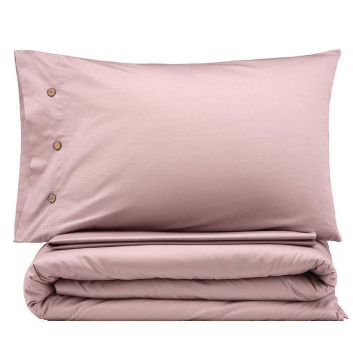 Bedding set ARDESTO 1.5 Mix&Match, sateen, duvet cover 160x220cm, bed sheet 180x240cm, pillowcases (2) 50x70cm, 100% cotton, light pink