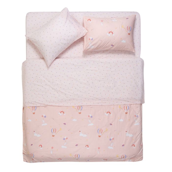 Bedding set ARDESTO 1.5 Gloria, sateen, joy, pink, duvet cover160x220cm, bed sheet 160x220cm, pillowcases (2) 50x70cm, 100% cotton