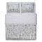 Bedding set ARDESTO 2.0 Gloria, sateen, wildflowers, light grey, duvet cover 200x220cm, bed sheet 230x240cm, pillowcases (2) 50x70cm, 100% cotton
