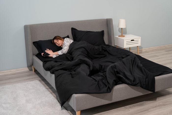 Flat sheet ARDESTO Mix&Match Premium 180x240cm, 100% cotton, sateen, black