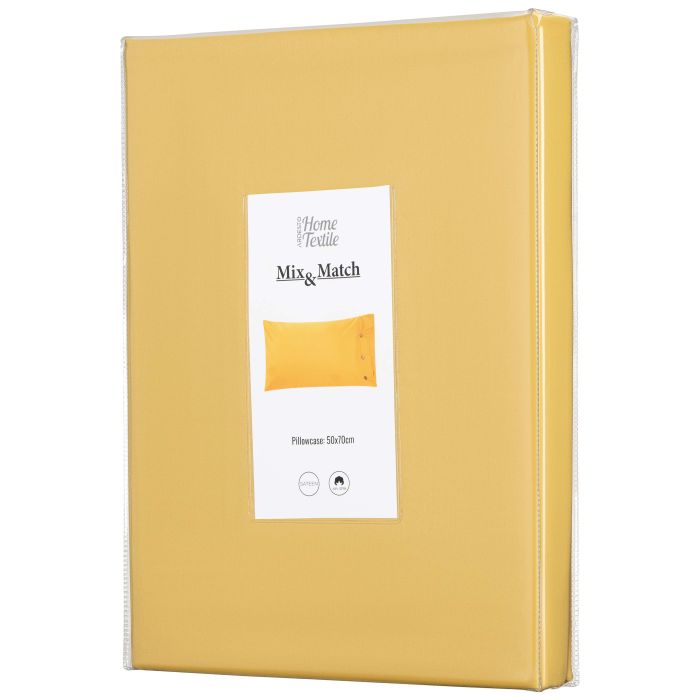 Pillowcase ARDESTO Mix&Match 50x70cm, 100% cotton, sateen, yellow