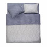 Bedding set ARDESTO 2.0 Gloria, sateen,  geometry, grey-blue, duvet cover 200x220cm, bed sheet 230x240cm, pillowcases (2) 50x70cm, 100% cotton