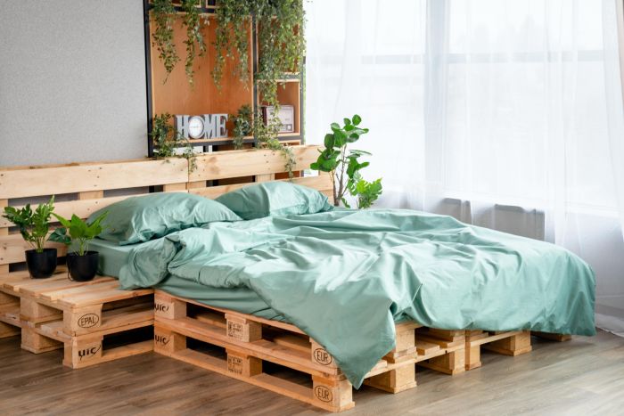 Fitted sheet ARDESTO Mix&Match 180x200+30cm, 100% cotton, sateen, green