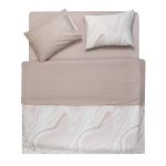 Bedding set ARDESTO 2.0 Gloria, sateen, marble, beige, duvet cover 200x220cm, bed sheet 230x240cm, pillowcases (2) 50x70cm, 100% cotton