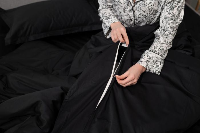 Duvet cover ARDESTO Mix&Match Premium, 200x220cm, 100% cotton, sateen, black