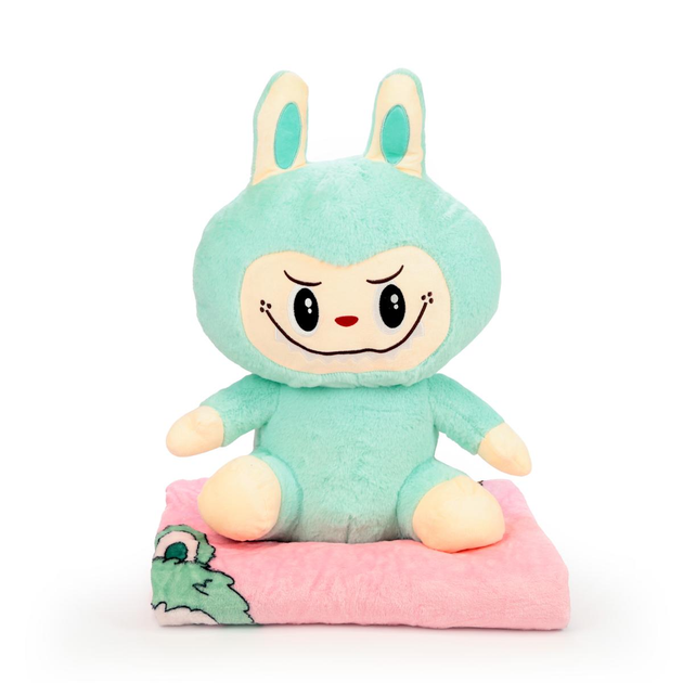 М'яка іграшка-плед, подушка 3 в 1 Лабубу 50 см М'ятна ТМ COLORFUL HOME LAB2M