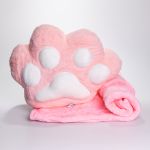 М'яка іграшка-подушка з пледом і муфтою Лапка 40×40×25 (см) іграшка плед 3 в 1 дитячий плюшевий плед Рожевий 520-18P