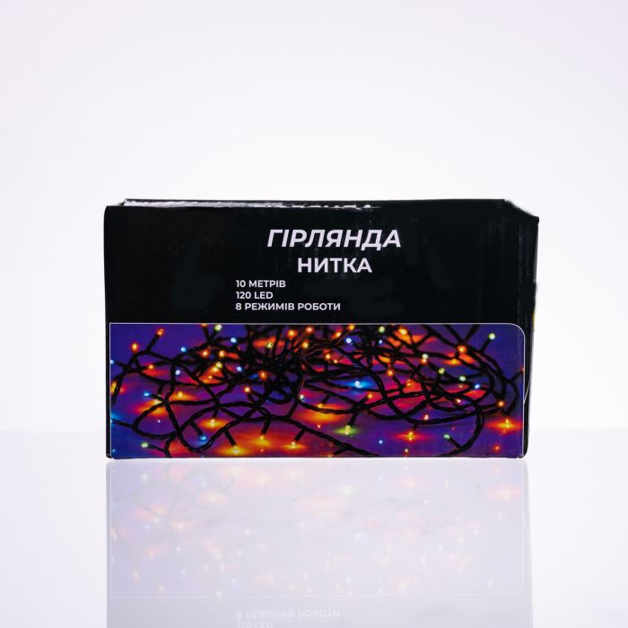 Новорічна гірлянда кімнатна нитка 10 м 120 LED кімнатна гірлянда білий провід Жовте світло W120LED10MWY